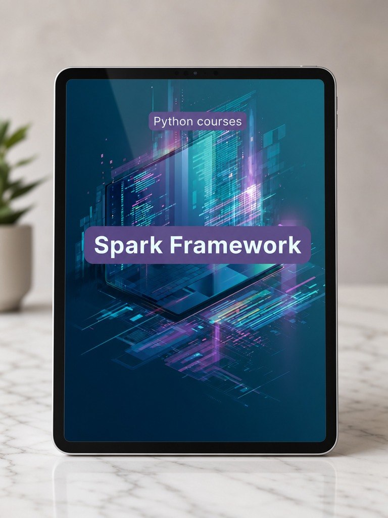 Tablet displaying "Spark framework" course