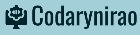 Logo of Codarynirao with a stylized icon on a light blue background