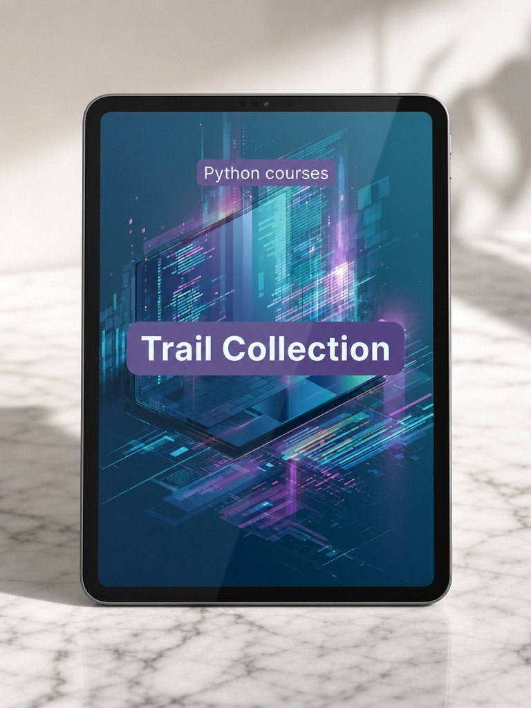 Tablet displaying "Trail Collection" course